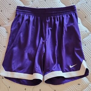 Nike Dri Fit Women's Athletic Shorts in Purple and White